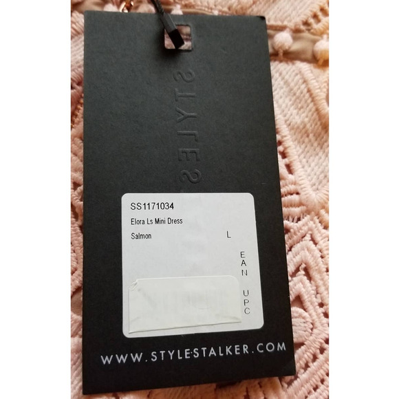 Stylestalker Revolve Salmon Elora Ls Mini Dress Size L NWT MSRP $367 - Picture 3 of 4